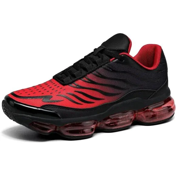 Men's Red Running Shoes Non Slip Workout Casual Sport Fitness Cross Trainers - Picture 2 of 7
